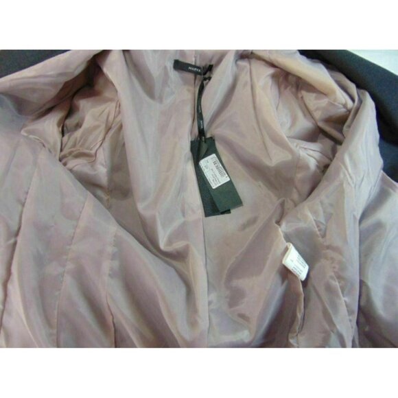 Maeva Italia Charcoal Black Blazer US 12 IT 48 New Tags Lined Stretch Topstitch - Picture 9 of 12